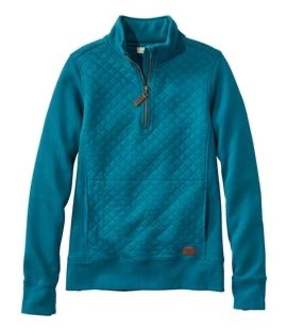 LLBean Women’s Quilted Quarter-Zip Pullover Turquoise Size 3X Plus